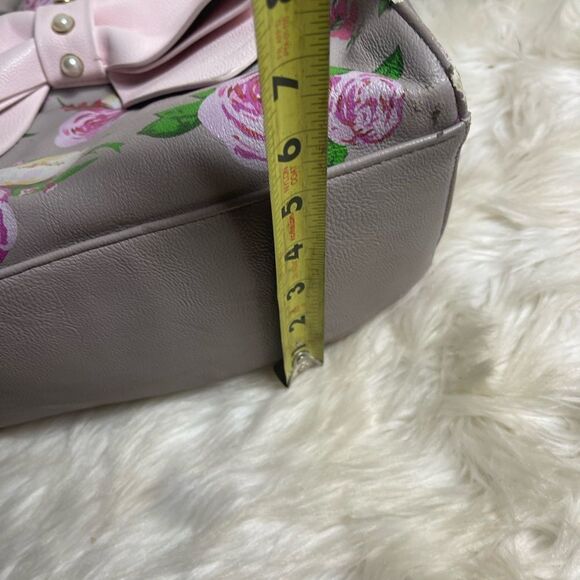 Betsey Johnson Synthetic Satchel/shoulder bag Floral&Pearl large pink bow accent - Picture 7 of 12